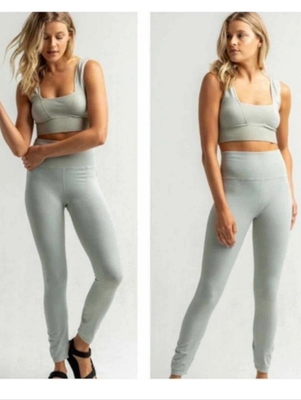Free People Good Karma High Rise Leggings Active Wear Outdoor - Sea Glass M/L
